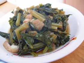 大根の葉と油揚げの煮物