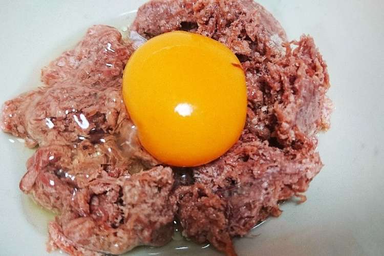 ニューコンミートと卵でユッケ気分 W レシピ 作り方 By ずぼりすと クックパッド