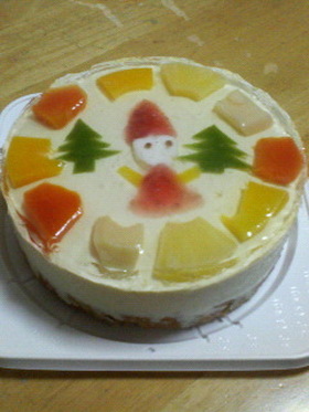 Xmasケーキ♪-レアチーズケーキ-