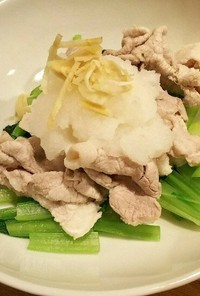 小松菜と豚肉の冷しゃぶ風