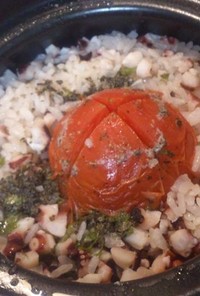 夏にぴったり！土鍋でトマトたこご飯