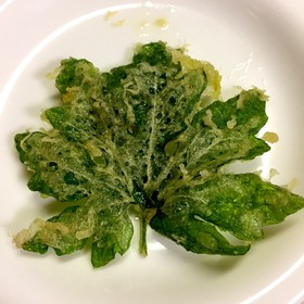 ゴーヤの天ぷら 葉っぱ ワタ