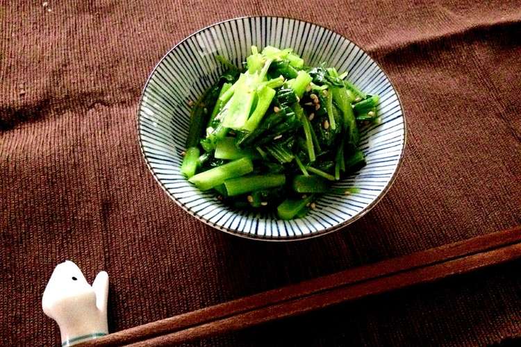 レンジで簡単 小松菜と三つ葉のお浸し レシピ 作り方 By なえズクッキング クックパッド 簡単おいしいみんなのレシピが352万品