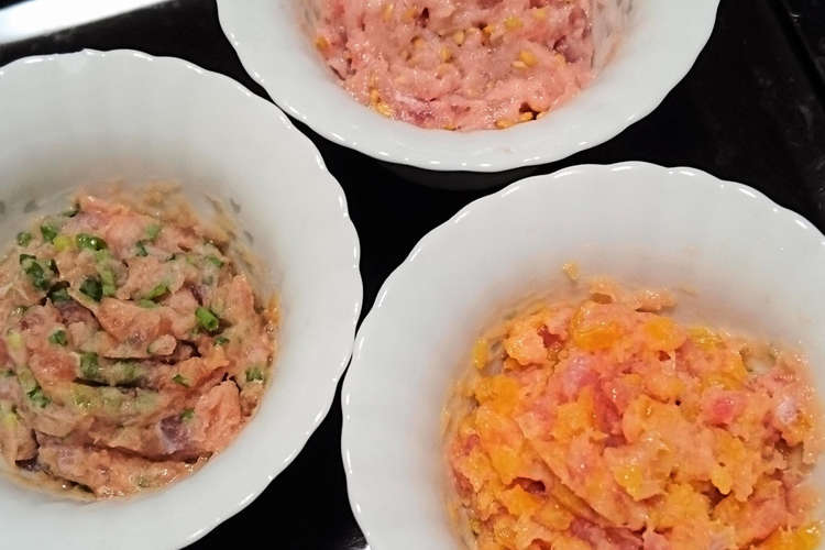 手巻きずしに マグロのたたき3種 レシピ 作り方 By Sa10ri工房 クックパッド 簡単おいしいみんなのレシピが352万品