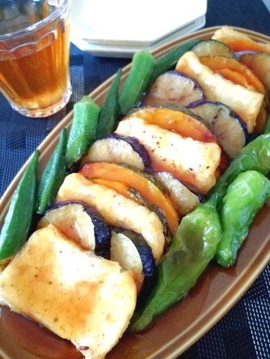 豆腐と夏野菜の甘酢あんかけの写真