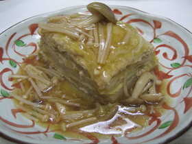 白菜と鶏ひき肉の重ね煮*きのこあんかけ