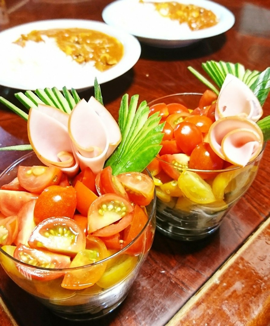 ミニトマトのサラダパフェ☆の画像