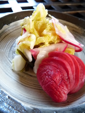 白菜と赤カブのお漬物