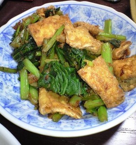 簡単副菜☆蕪の葉と油揚げのポン酢和え