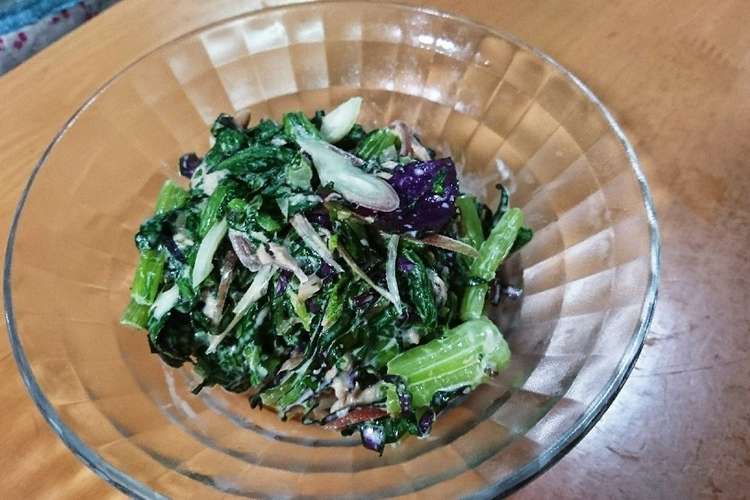 わさび菜とハンダマのマヨ合え レシピ 作り方 By りりいです クックパッド 簡単おいしいみんなのレシピが354万品