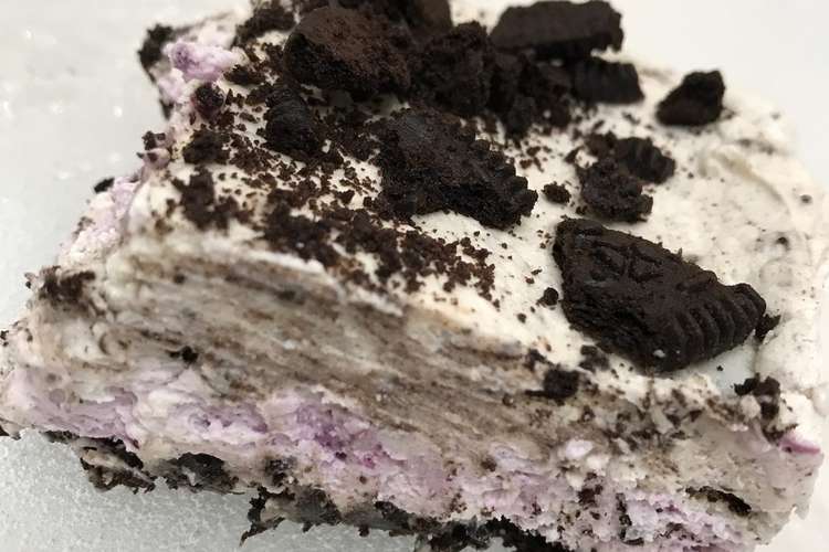 オレオクッキーチーズケーキinブルベリー レシピ 作り方 By テッド先生 クックパッド