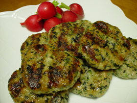 ◎ほうれん草とベーコンのハンバーグ