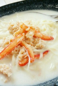 簡単♡カニ缶で冷製スープ素麺