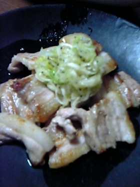 風邪撃退☆豚バラ焼き肉・ネギタレのせ