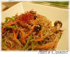ひき肉と春雨、彩り野菜の炒め物
