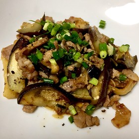 夏野菜!なすと豚肩ロースのポン酢炒め