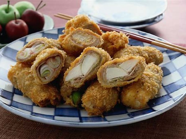 豚肉の三色巻き揚げ
