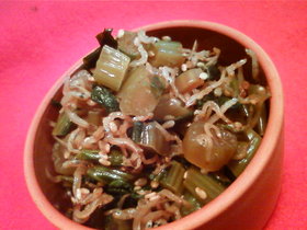 野沢菜とじゃこの美味しい炒め物☆。*゚