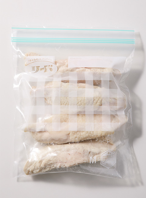 保存バッグ作り置き 鶏胸肉のレンチン蒸しの画像