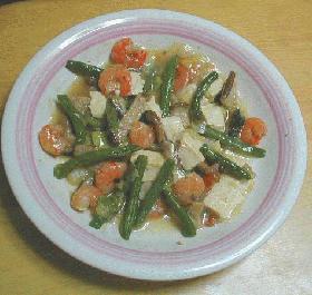 豆腐と海老の炒めあんかけ