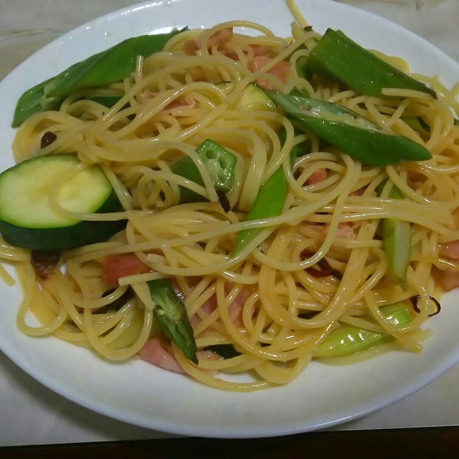 夏野菜のペペロンチーノの画像