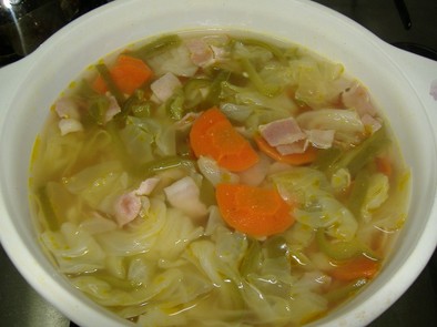 初めての野菜スープの写真