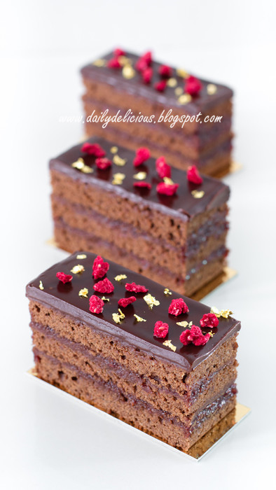 チョコレートラズベリー ケーキの写真