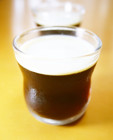 コーヒーゼリー(無糖)～黒みつ豆乳がけ～の写真