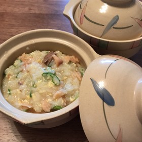 簡単!焼鮭と卵の雑炊