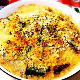 鯖缶で簡単☆ペペロンチーノ風オーブン焼き