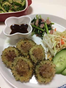 ゴーヤの肉詰めフライ★サクサク軽め!