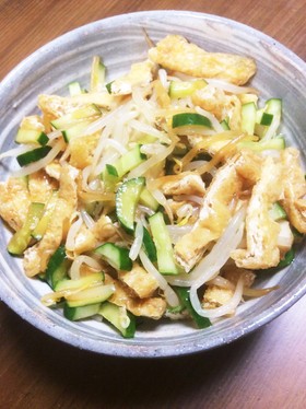 もやしときゅうりと薄上げとちくわでナムル