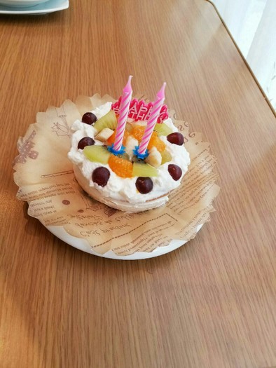 二歳誕生日ケーキの写真