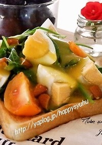 ゆで卵＆ミニトマト☆オープンサンド