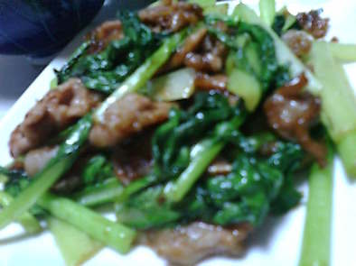 小松菜と豚肉の炒め物♪の写真