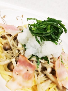 ダイエットに!キノコのおろしポン酢パスタ