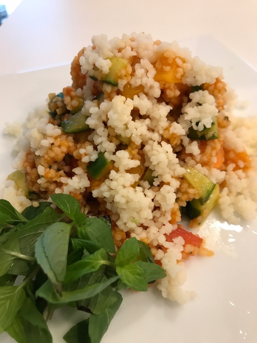 エビのグリルとクスクスのサラダのレシピ