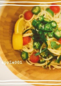 超簡単☆オクラとトマトの夏野菜和風パスタ