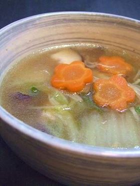残り野菜とベーコンの美味しいスープ♬