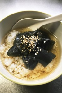 ナスの煮浸し茶漬け！夏は冷たく！