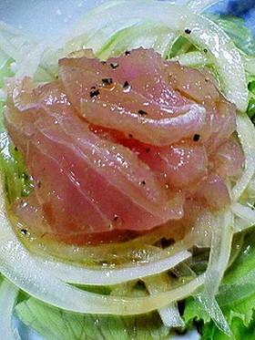 ポン酢で☆マグロのカルパッチョ