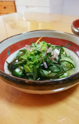 もずく と きゅうり オクラの 和え物