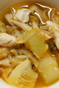 簡単！鶏ささみと冬瓜と筍 もやしのスープ