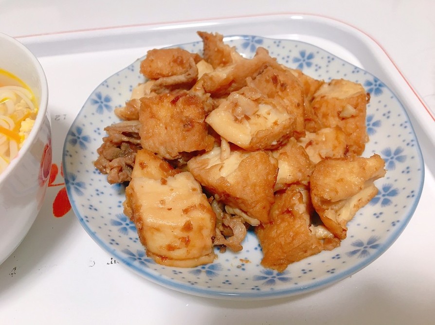 厚揚げ豆腐&豚肉の甘辛煮の画像