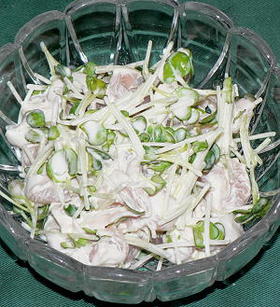 鶏ささみとかいわれ菜の梅マヨネーズ和え