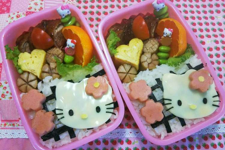 キャラ弁 ハローキティ レシピ 作り方 By 夏海 空良 クックパッド