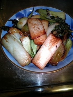 簡単♡照り照り照り焼き♡甘辛ねぎと小松菜