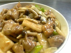 鶏肉と長いものオイスター炒め