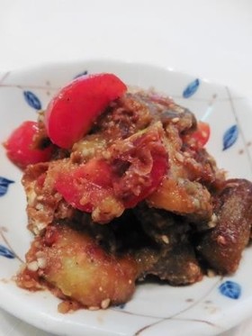 焼きナスと油揚げのみそだれ和え