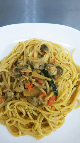 超簡単❗あさりのビビンバ風パスタ